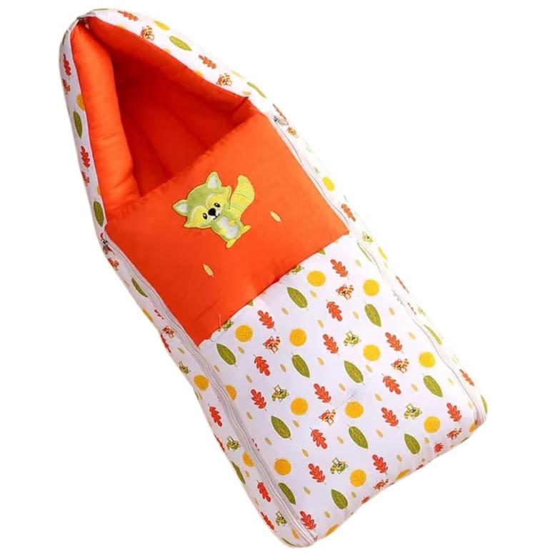 Baby Carry Nest & Sleeping Bag - Autumn Squirrel & Leaves Theme