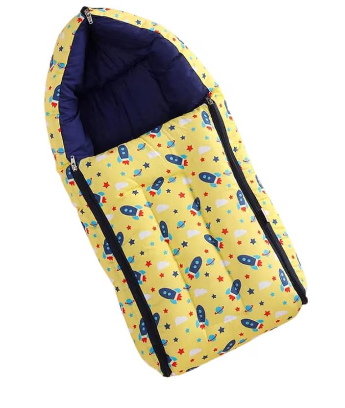 Rocket Print Baby Sleeping Bag & Carry Nest (Yellow)